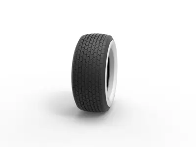 Whitewall Tire of Dirt Modified stock car Scale 1 to 25 3D print model