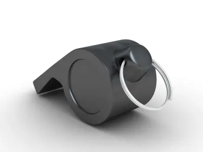 Black Referee Whistle 3D model