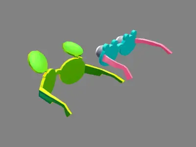 Cartoon glasses for children Low-poly 3D model