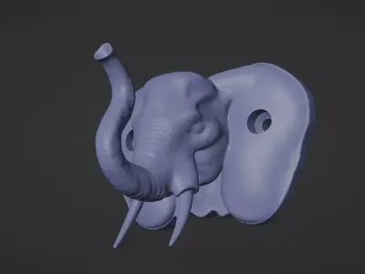 Elephant Wall Hook 3D print model