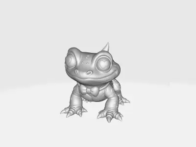 Cute Valentine Lizard Figurine Heart Eyes Reptile Romantic  3D print model