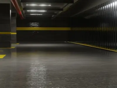 underground parking Low-poly 3D model