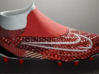 Nike boots dark red 3D model