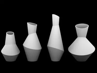 Rayne Abstract Ceramic Vases 3D print model 3D model