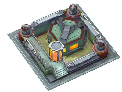 isometrical Automatic Prison Room Low-poly 3D model