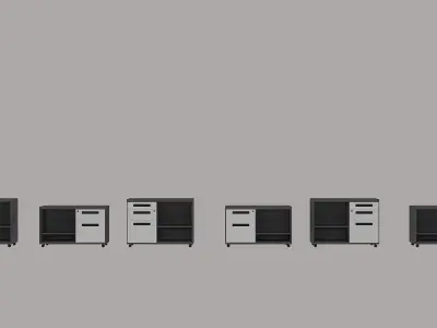 OFFICE CABINET SET Low-poly 3D model