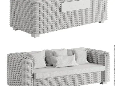 Attitude sofa island Low-poly 3D model