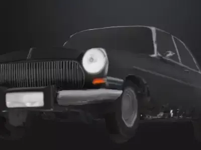 Stylized Vintage Car  Low-poly 3D model