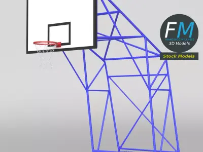Portable outdoor basketball hoop 3D model