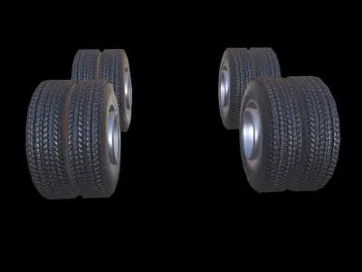 Truck Tyre Tire 2 Low-poly 3D model