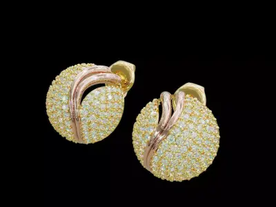 EARRINGS - HALF BALL DESIGN 3D print model