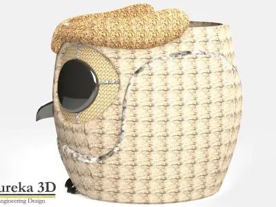 Owl flowerpot 4 3D print model