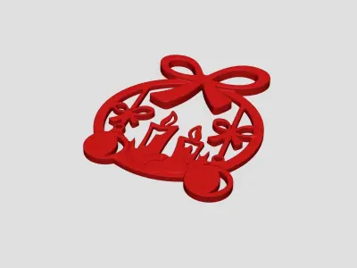 Christmas Garland Panel A04 - Door Wall Decoration 3D print model