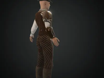  Steampunk rigged character Low-poly 3D model
