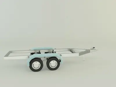 two axle empty trailer 3D model