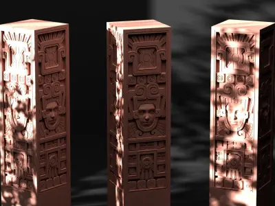Decoration old pillar 3D print model