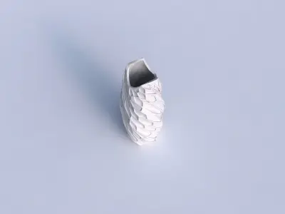 Vase twisted double arc hexagon with organic dents 3D print model