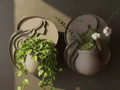 Artistic Wall Planters 3D print model