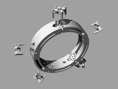 Brand Ring Jewelry set 3 size  3D print model