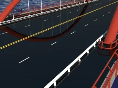 New York metal bridge  3D model