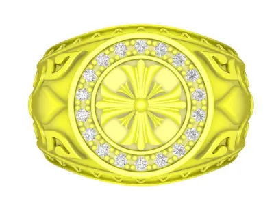 A4682 Luxury Korean Diamond Art Men Ring 3D Model 3D print model