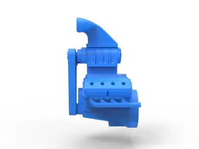 Engine V8 Scale 1 to 24 3D print model