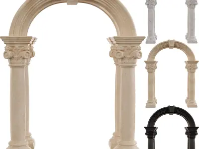 Classical ARC01 Ornate Arches with Corinthian Columns Low-poly 3D model