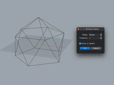 Geodesic Dome Rhino3D Parametric Python Script for Architects 3D model
