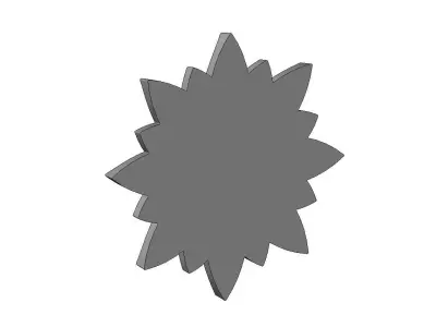 Faceted floral leaf rosette carving molding relief onlay 3D print model