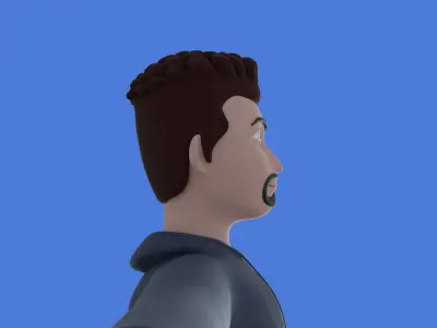 Stylish sports boy Low-poly 3D model