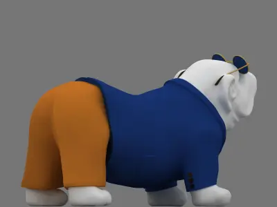 Bulldog sculpture 3D model