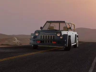 Blender Low poly game car Low-poly 3D model