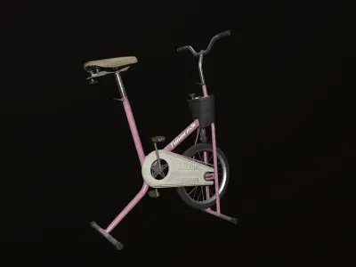 Vintage exercise bicycle Low-poly 3D model