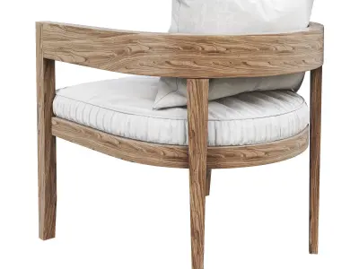 RH Outdoor Baimain restangular table chair Low-poly 3D model