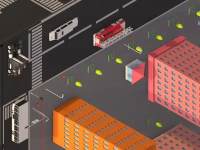 Low Poly Megapolis Cube City 3D model