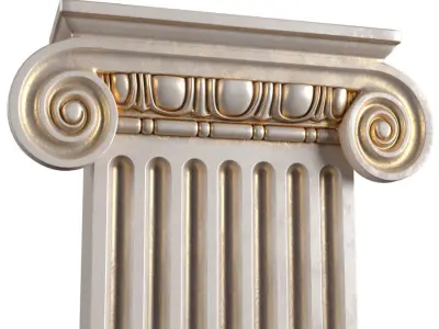 Pilaster Columns Classical with cannelure Ionic 3D model