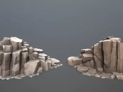 desert rocks  Low-poly 3D model