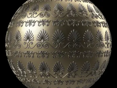 Metal Materials 14- Ornament Metal panels Pbr 4k Seamless Low-poly 3D model