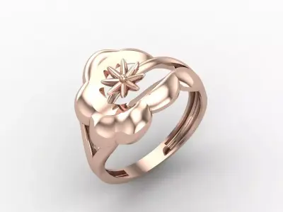 Plain Ring Women Ready STL 3DM Models Womens Rings 3D models 3D print model 53