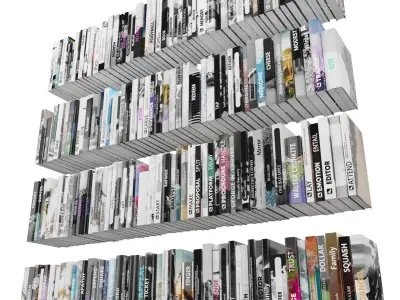 Books 150 pieces 4-7-1 Low-poly 3D model