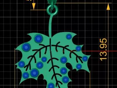 Emerald Leaf Pendant 3D print model