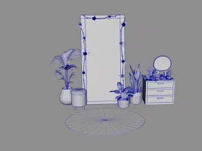 Mirror Area Low-poly 3D model