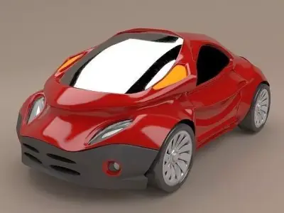 Futuristic city car concept 3D model