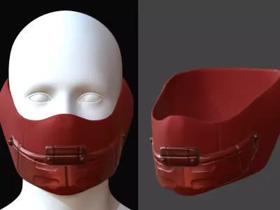 Gas mask helmet 3d model scifi Low-poly  Low-poly 3D model 101