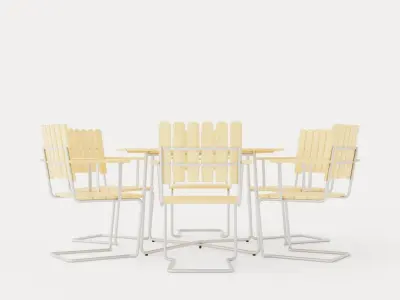A2 and 9A dining set Low-poly 3D model