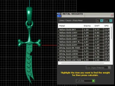 RUBY SWORD PENDANT 3DPRINTABLE MODEL  3D print model