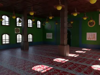 Mosque Interior Low-poly 3D model