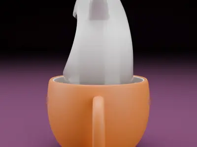 Coffee Ghost Halloween 3D model for 3D print 3D model