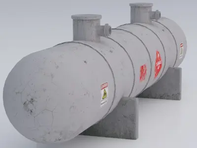 Industrial flammable gas storage tanks 3D model