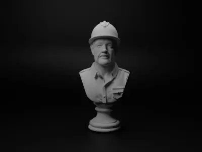Engineer Bust Chess 3D print model